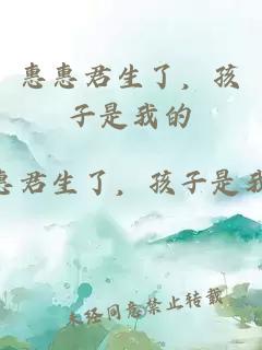 惠惠君生了，孩子是我的